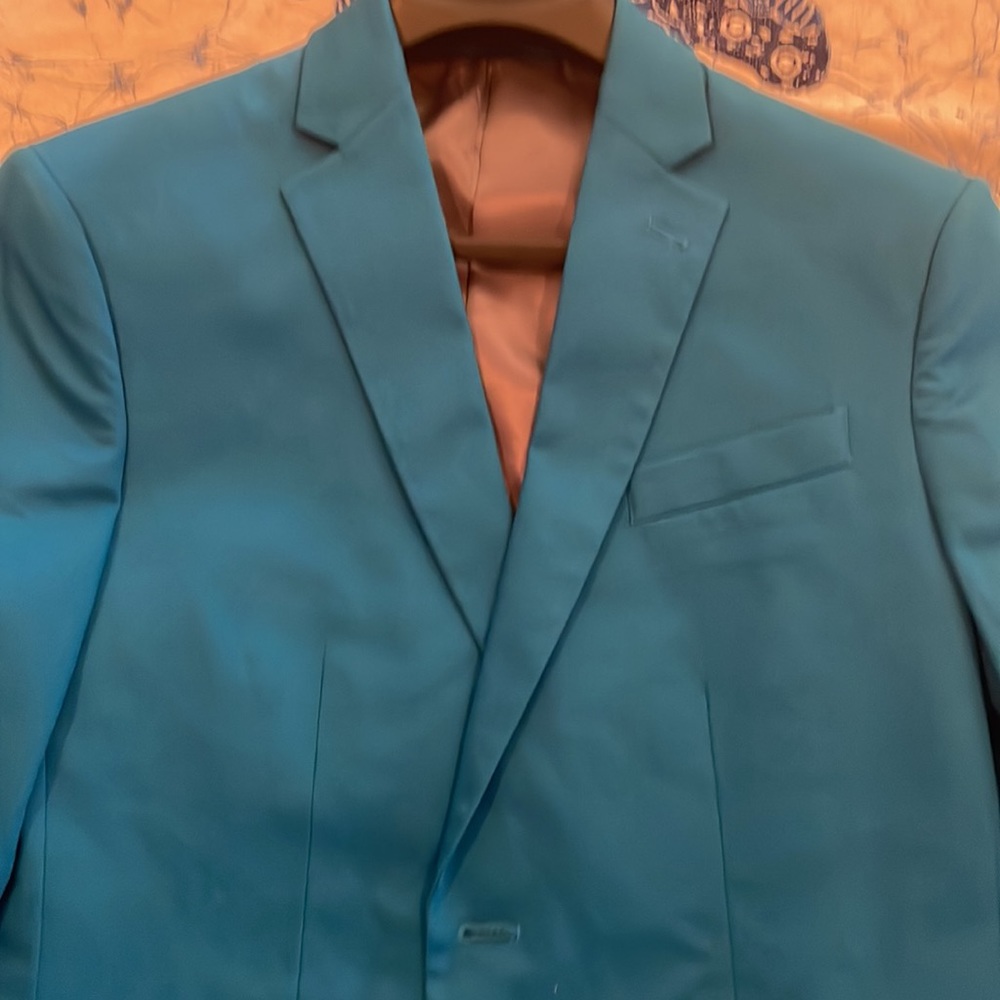 NWOT J. Ferrar Slim Turquoise Blazer - Picture 4 of 7